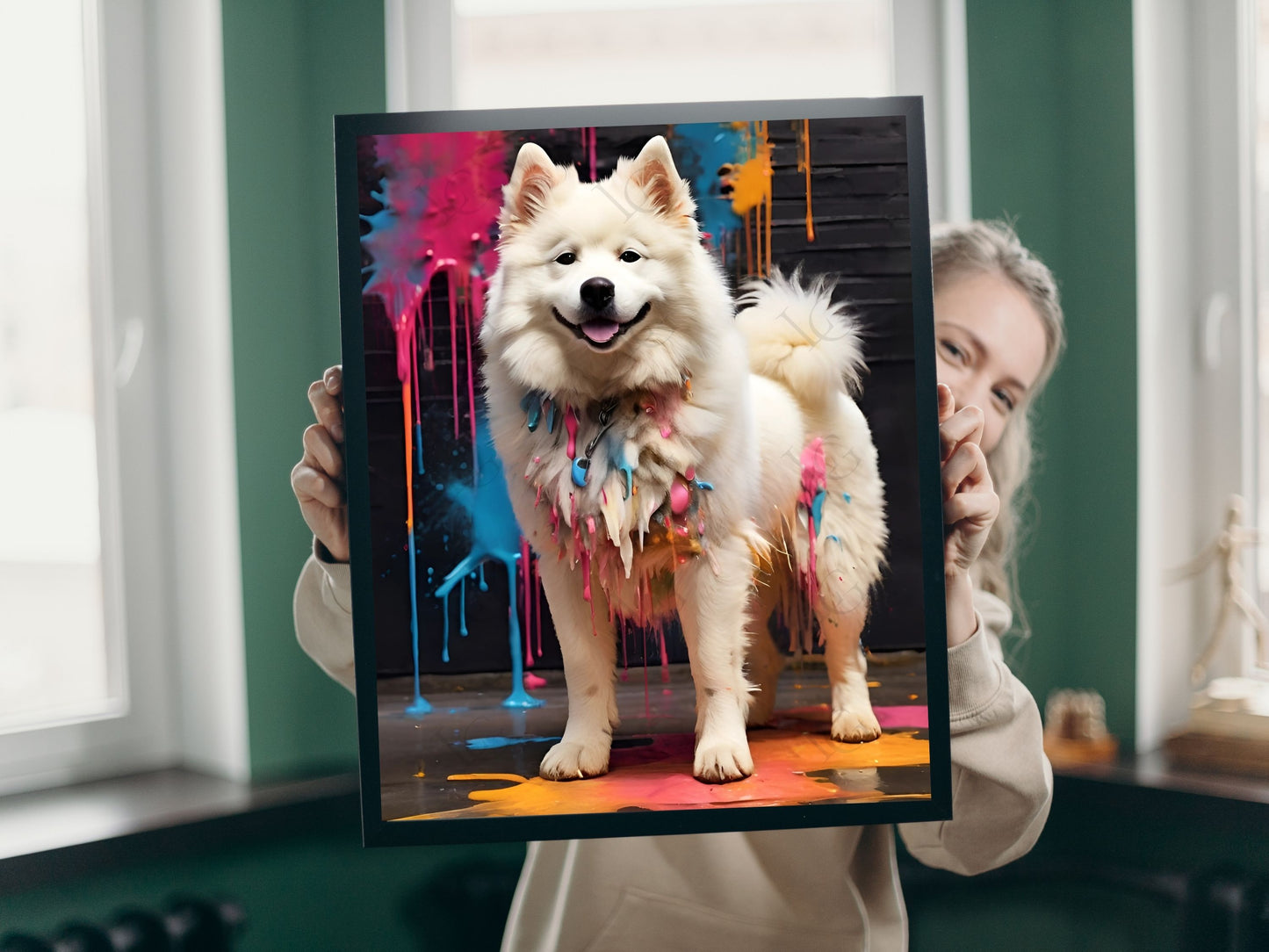 Painting of a Samoyed Dog