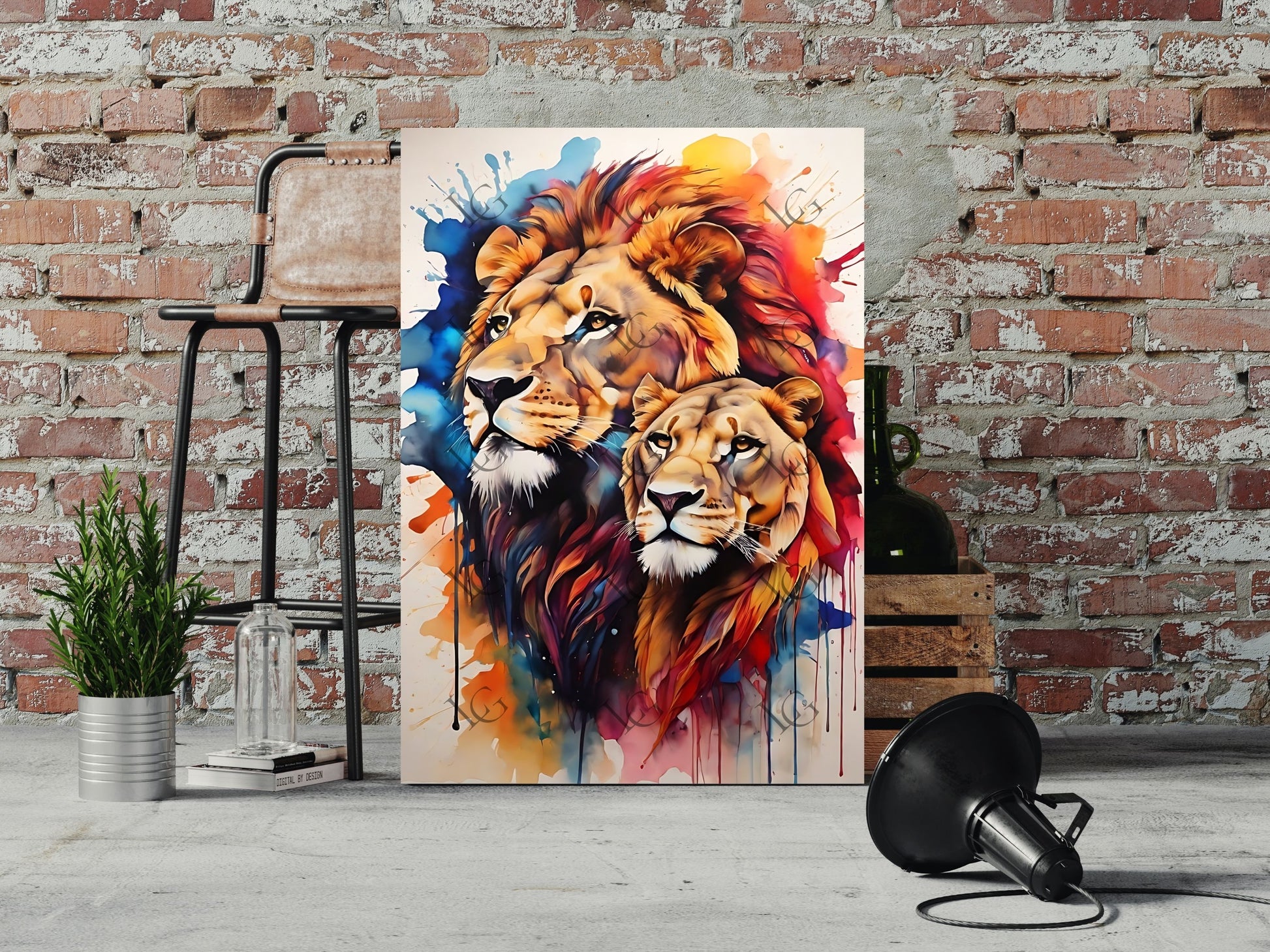 Tableau de Lions - leonardodeganci