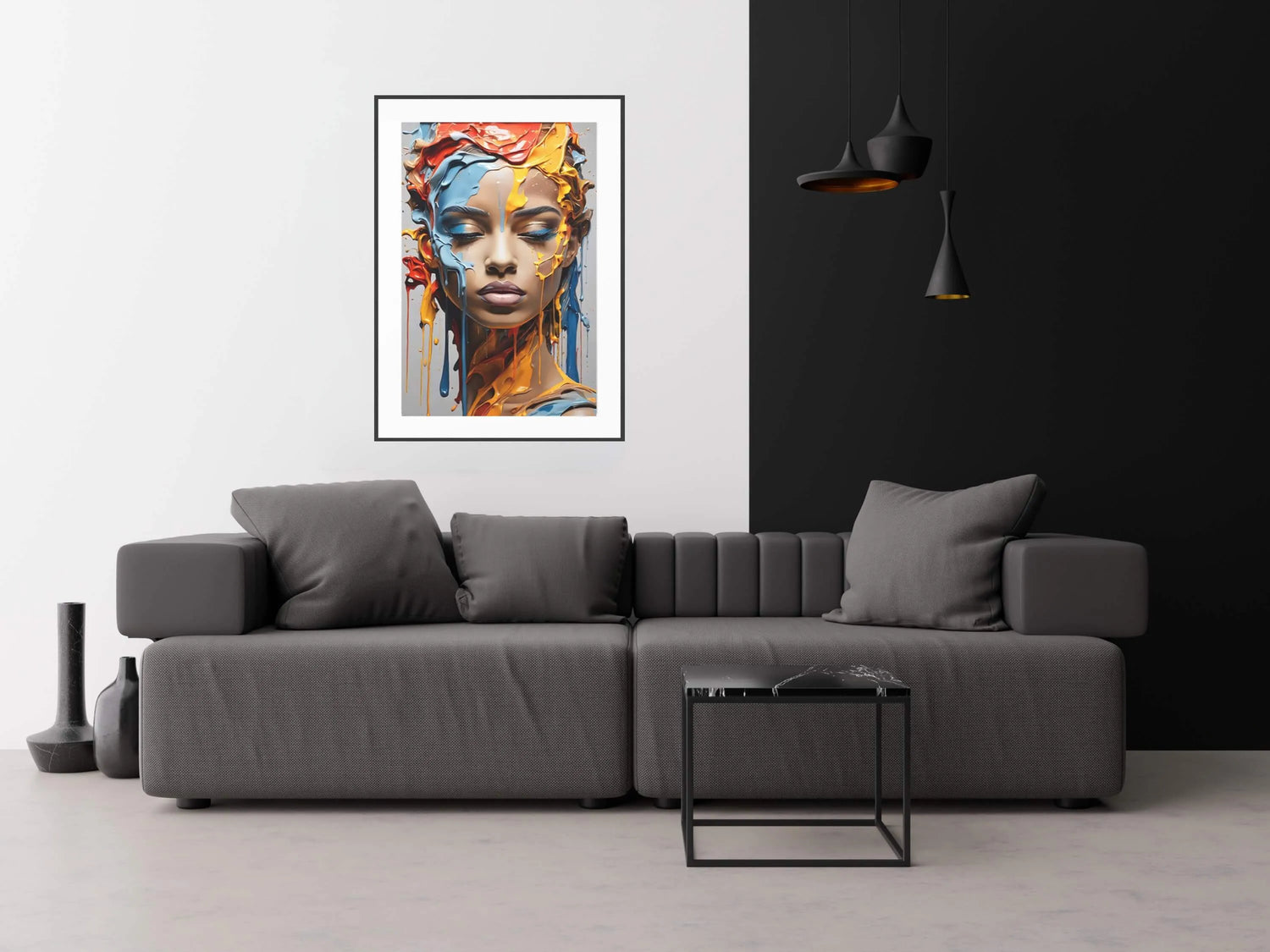 Tableau d'une femme - Éclat chromatique - Affiche colorée - Tableau coloré - Léonardo de Ganci