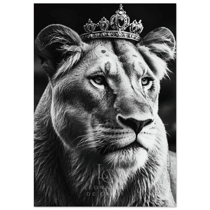 Tableau d'une lionne - Reine de la jungle - Couronne - Léonardo de Ganci