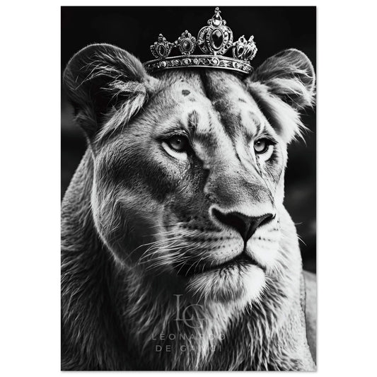 Tableau d'une lionne - Reine de la jungle - Couronne - Léonardo de Ganci